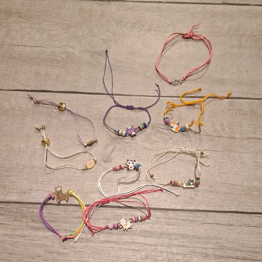 🍋‍🟩Colorful String Charm Bracelet Set💘